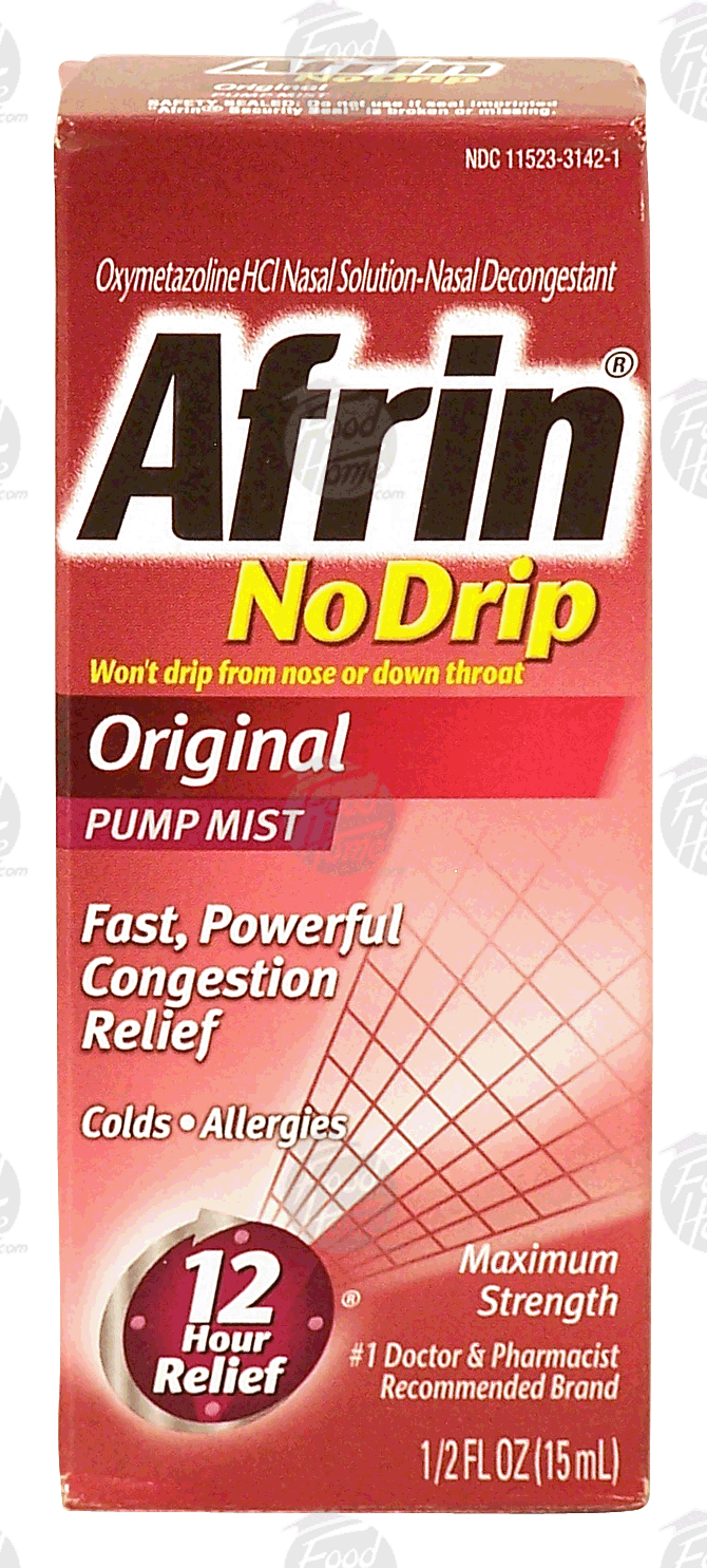 Afrin No Drip relieves painful sinus pressure. 12 hour relief, pump mist Full-Size Picture